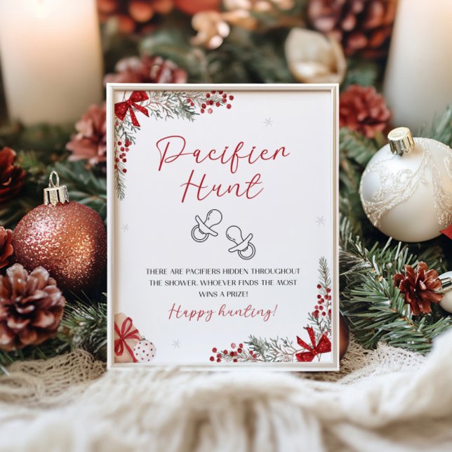 Poster Panneau de chasse père Noël Baby shower (Créateur téléchargé)