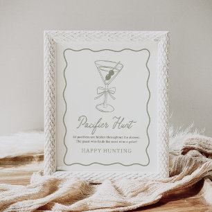 Poster Panneau de chasse Tini One Martini Baby shower Pac