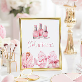 Poster Panneau de cheveux d'anniversaire rose de fête de