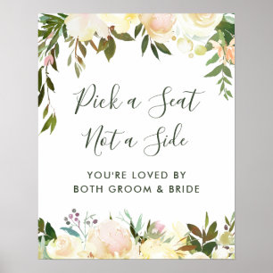 Poster Panneau de choix de siège de cérémonie de mariage