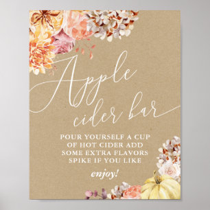 Poster Panneau de cidre de Fête des mariées de fleurs d'a