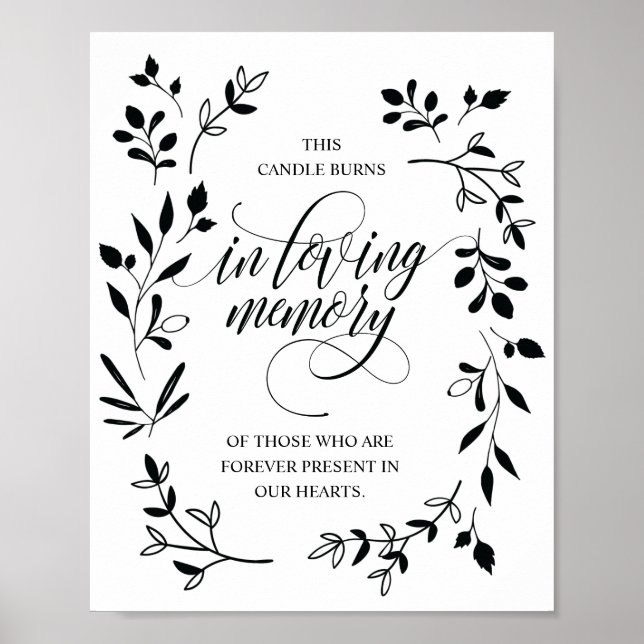 Poster Panneau de cierge commémoratif en mémoire affectue (Devant)