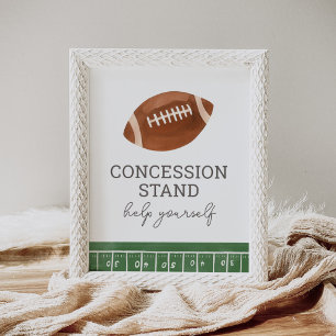 Poster Panneau de concession Baby shower de football