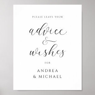 Poster Panneau de conseil pour des souhaits de mariage él