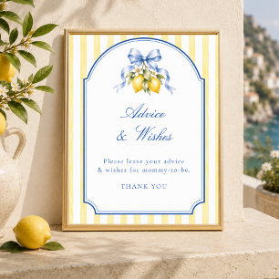 Poster Panneau de conseils et de vœux pour Baby Shower au