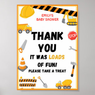Poster Panneau de construction, Anniversaire, Baby shower