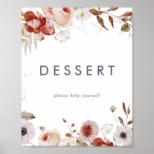Poster Panneau de dessert floral simple