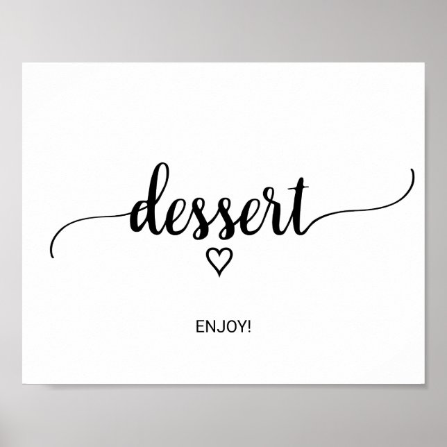 Poster Panneau de dessert simple en calligraphie noire (Devant)