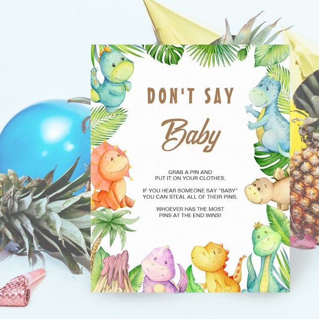 Poster Panneau de dinosaure N' dites pas Bébé (Créateur téléchargé)