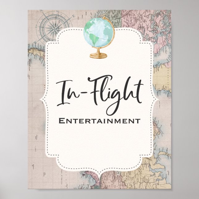 Poster Panneau de divertissement en vol du Baby shower de (Devant)