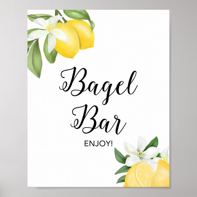 Poster Panneau de douche Bagel Bar Citron Citrus (Devant)