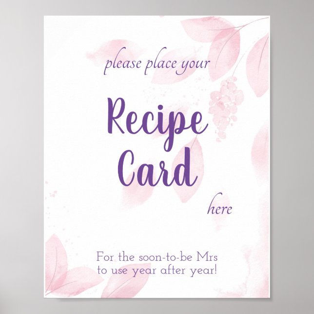 Poster Panneau de douche de carte de recette (Devant)