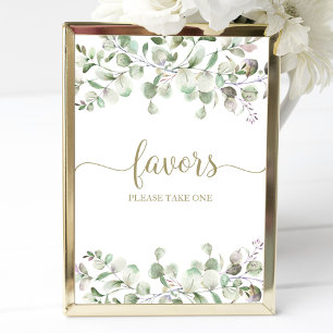 Poster Panneau de Faveurs de Calligraphie Eucalyptus Verd