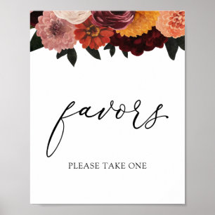 Poster Panneau de faveurs de florales de Bourgogne d'auto