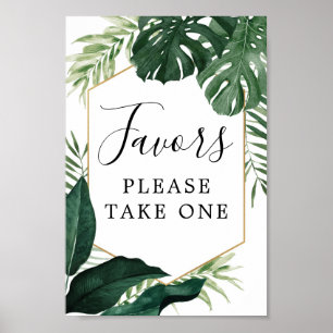 Poster Panneau de faveurs de Monstera tropicale