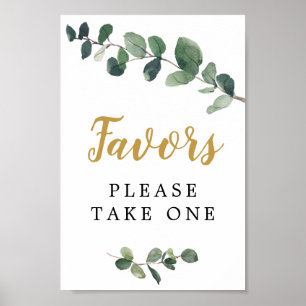 Poster Panneau de faveurs d'eucalyptus