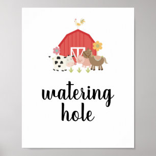 Poster Panneau de fête d'anniversaire à la ferme trou d'e