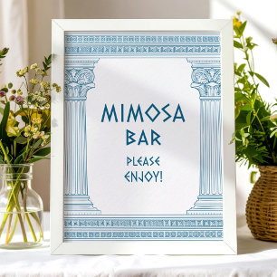 Poster Panneau de fête de bar Mimosa pour un événement su