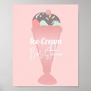 Poster Panneau de fête de glace Sundae