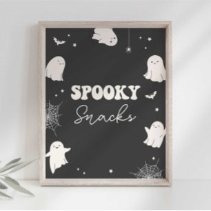 Poster Panneau de fête de Halloween pour snacks effrayant
