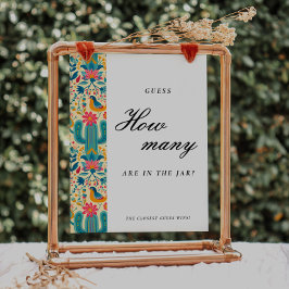 Poster Panneau de Fête des mariées Floral Mexicain Combie