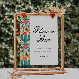 Poster Panneau de Fête des mariées Florale Mexicaine de l