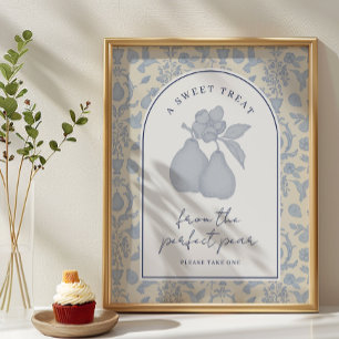 Poster Panneau de Fête des mariées préféré bleu Dusty