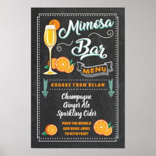 Poster Panneau de fête du bar Mimosa