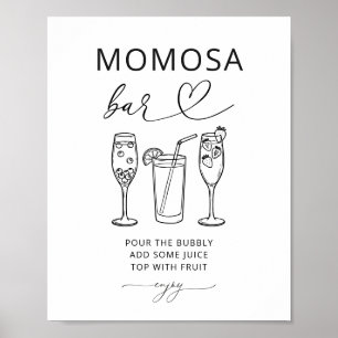 Poster Panneau de fête pour Baby Shower Minimaliste Momos