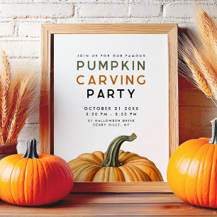 Poster Panneau de fête pour le découpage de citrouilles p