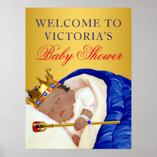 Poster Panneau de fête prénatale pour prince ethnique