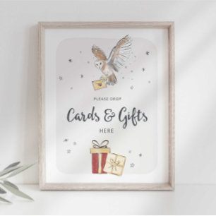 Poster Panneau de fête sorcier Cartes et Cadeaux