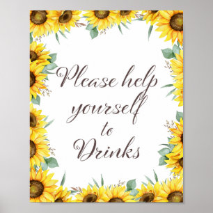 Poster Panneau de fête Tournesol