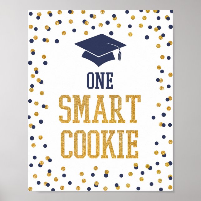 Poster Panneau de graduation Marine & Gold d'un cookie in (Devant)