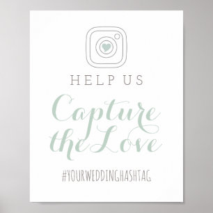 Poster Panneau de hashtag de mariage Capture the Love Min