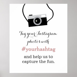 Poster Panneau de hashtag de photos Instagram avec un app