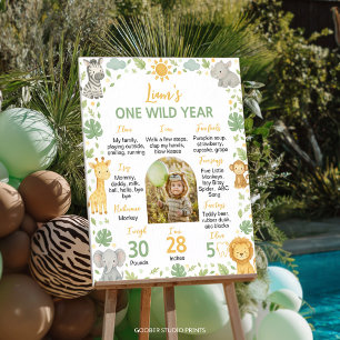 Poster Panneau de jalons photo pour le 1er anniversaire d
