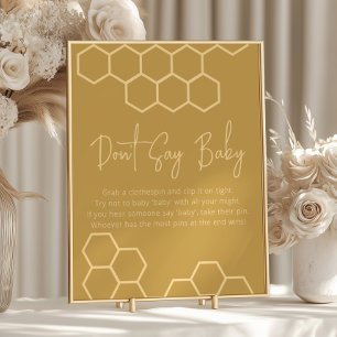 Poster Panneau de jeu de Baby Shower Abeille à Miel Ne Di