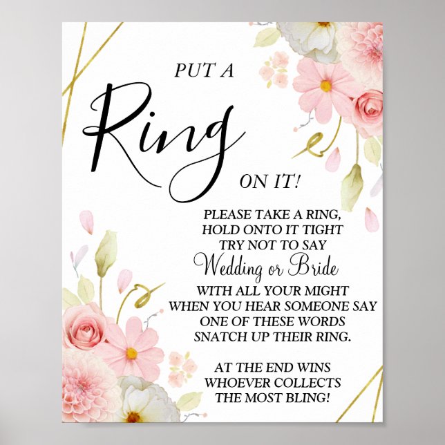 Poster Panneau de jeu de baby shower de mariage Dahlia &  (Devant)
