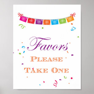 Poster Panneau de jeu de Baby Shower Fiesta 8x10