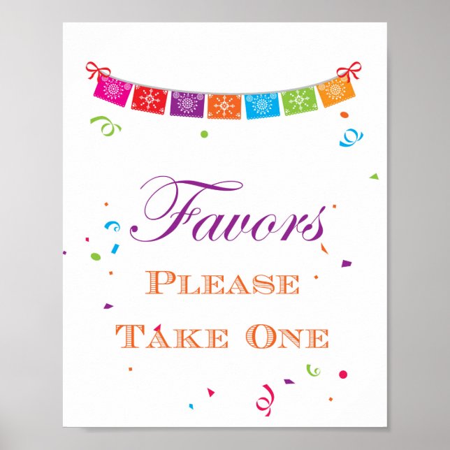 Poster Panneau de jeu de Baby Shower Fiesta 8x10 (Devant)