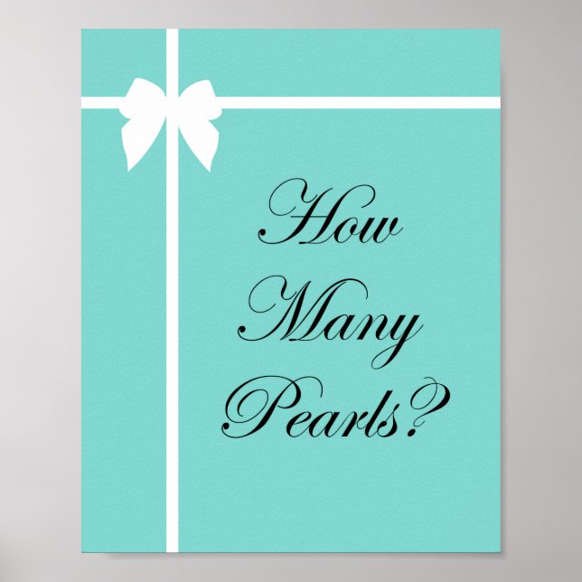 Poster Panneau de jeu de Baby Shower Turquoise Aqua (Devant)