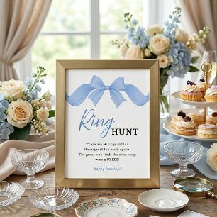 Poster Panneau de jeu de chasse à l'anneau de mariage ave