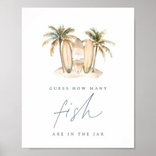 Poster Panneau de jeu de devinette de poissons pour Baby