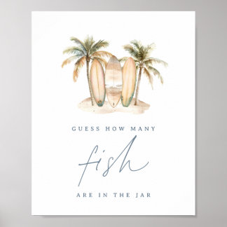 Poster Panneau de jeu de devinette de poissons pour Baby 