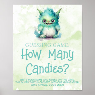 Poster Panneau de jeu de devinette pour Baby Shower Littl