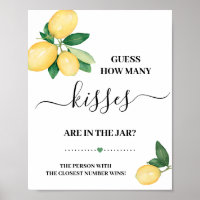 Panneau de jeu de douche de citrons « Devinez comb