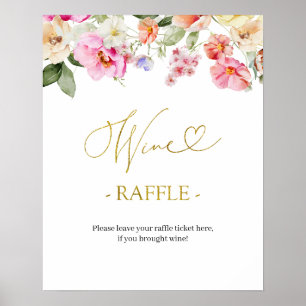 Poster Panneau de jeu de tirage au sort de vin de mariage