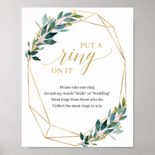 Poster Panneau de jeu Green Mets un anneau dessus pour Sh