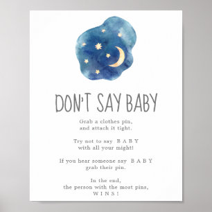 Poster Panneau de jeu Moon and Stars Don't Say Baby